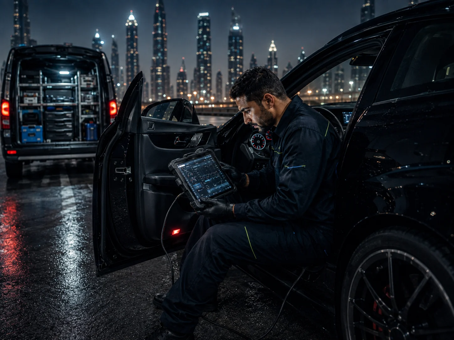 فحص كمبيوتر سيارات متنقل دبي